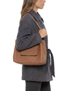 borsa pelle sandra marrone noce - gianni chiarini - clutch