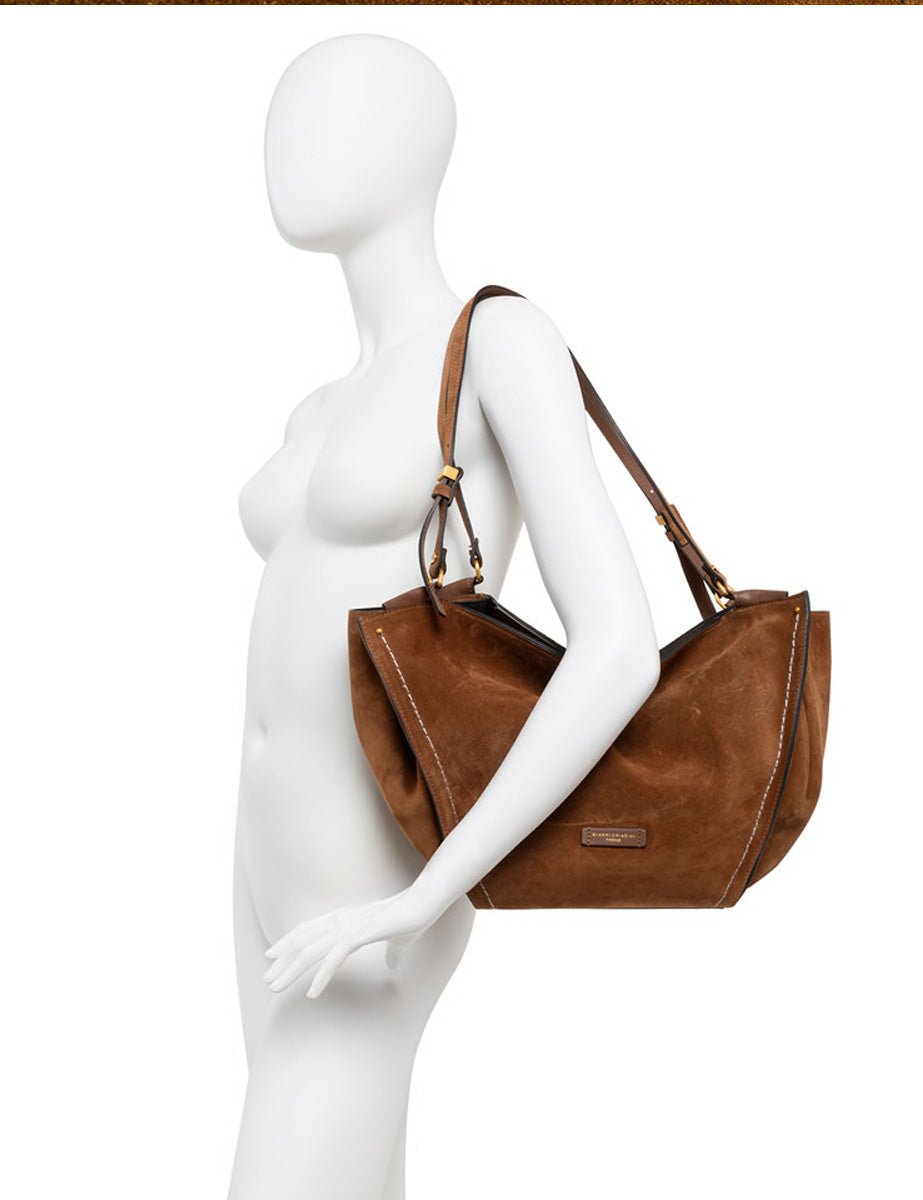 borsa pelle scamosciata bloom cognac - Frida SRL