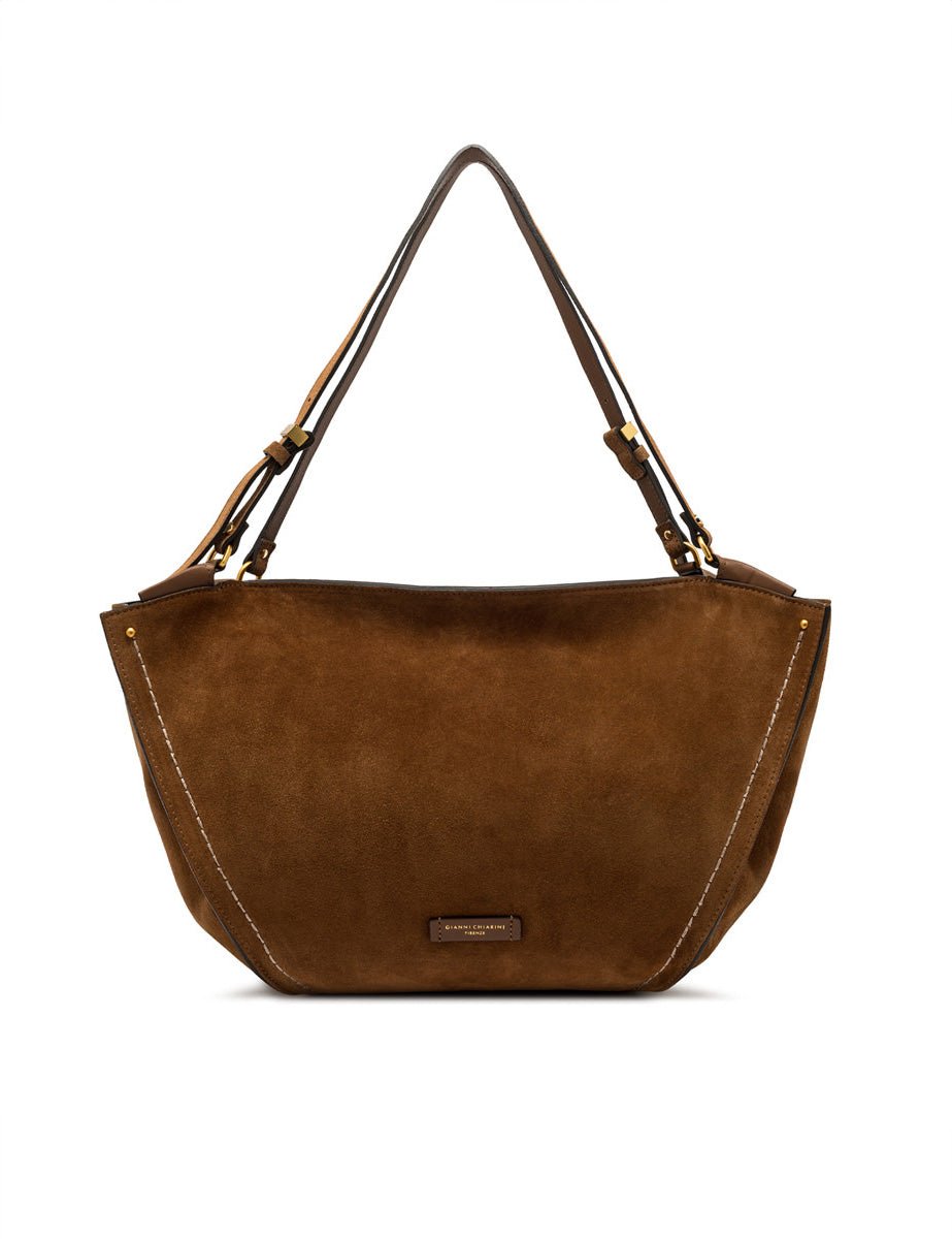borsa pelle scamosciata bloom cognac - gianni chiarini - shopper