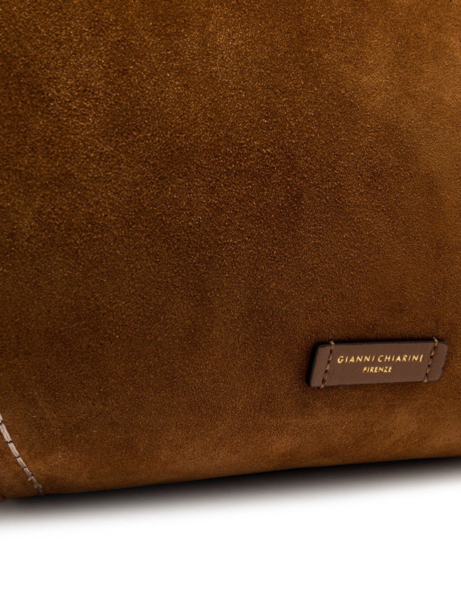 borsa pelle scamosciata bloom cognac - gianni chiarini - shopper
