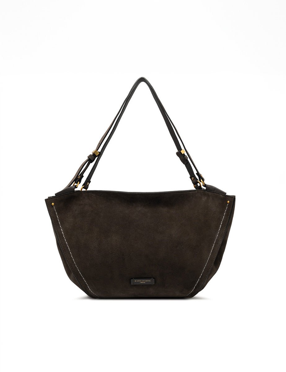 borsa pelle scamosciata bloom moka - gianni chiarini - shopper
