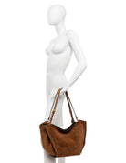 borsa pelle scamosciata bloom moka - gianni chiarini - shopper