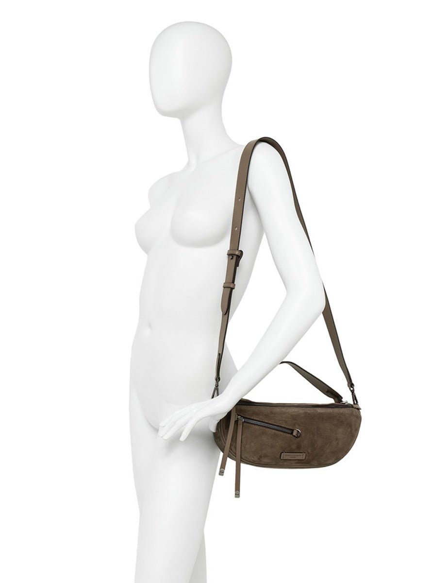 borsa pelle scamosciata cindy moka - gianni chiarini - clutch