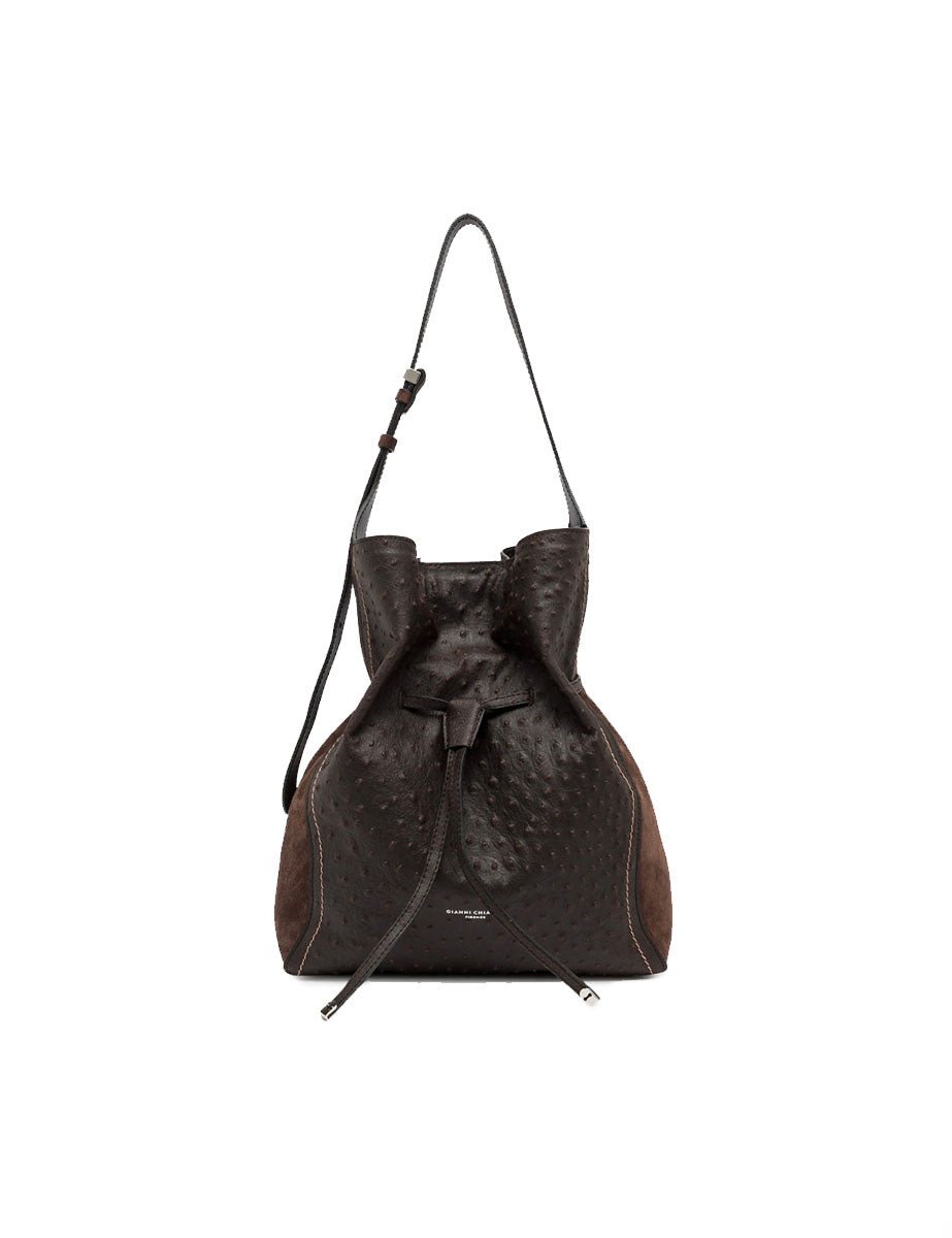 borsa pelle sienna marrone scuro - gianni chiarini - shopper