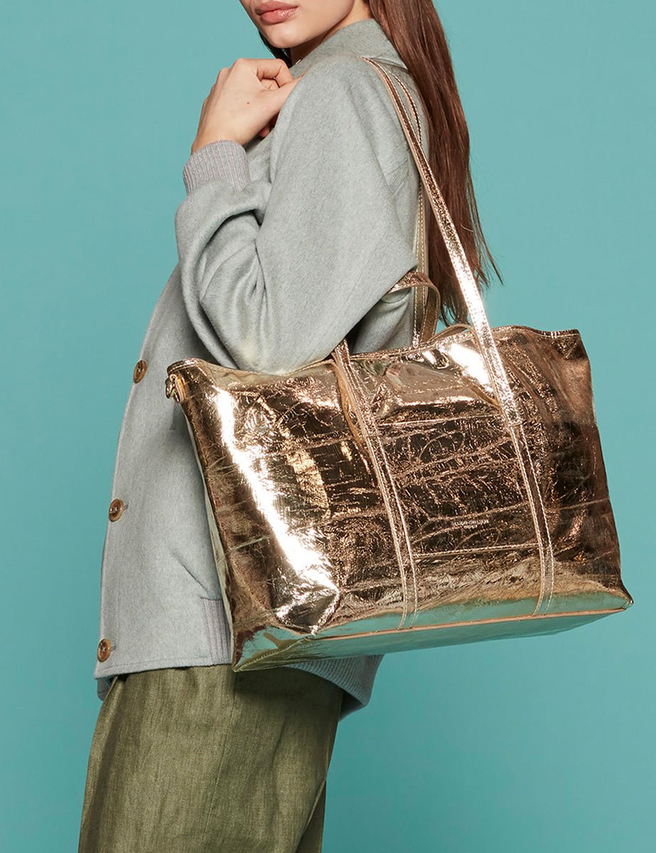 borsa pelle superlight gold mix - gianni chiarini - shopper