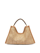 borsa pelle tessuto aurora naturale - gianni chiarini - shopper