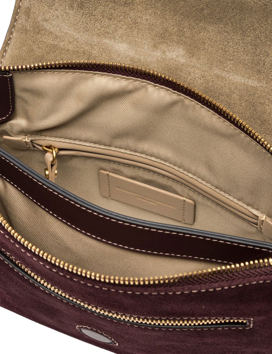 borsa pelle three amarone - gianni chiarini - clutch