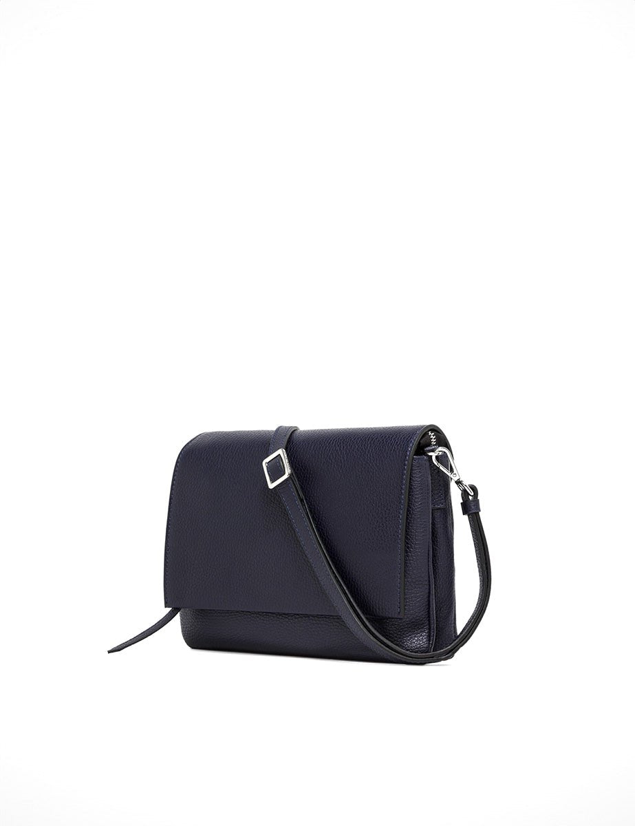 borsa pelle three navy - gianni chiarini - clutch