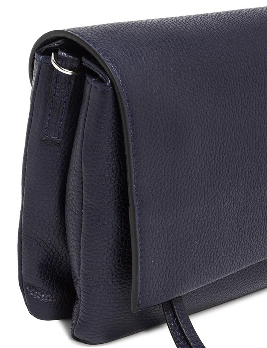 borsa pelle three navy - gianni chiarini - clutch