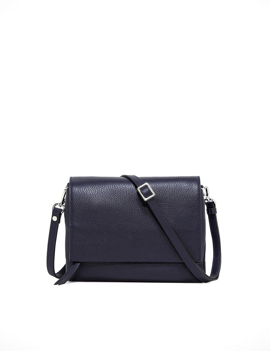 borsa pelle three navy - gianni chiarini - clutch