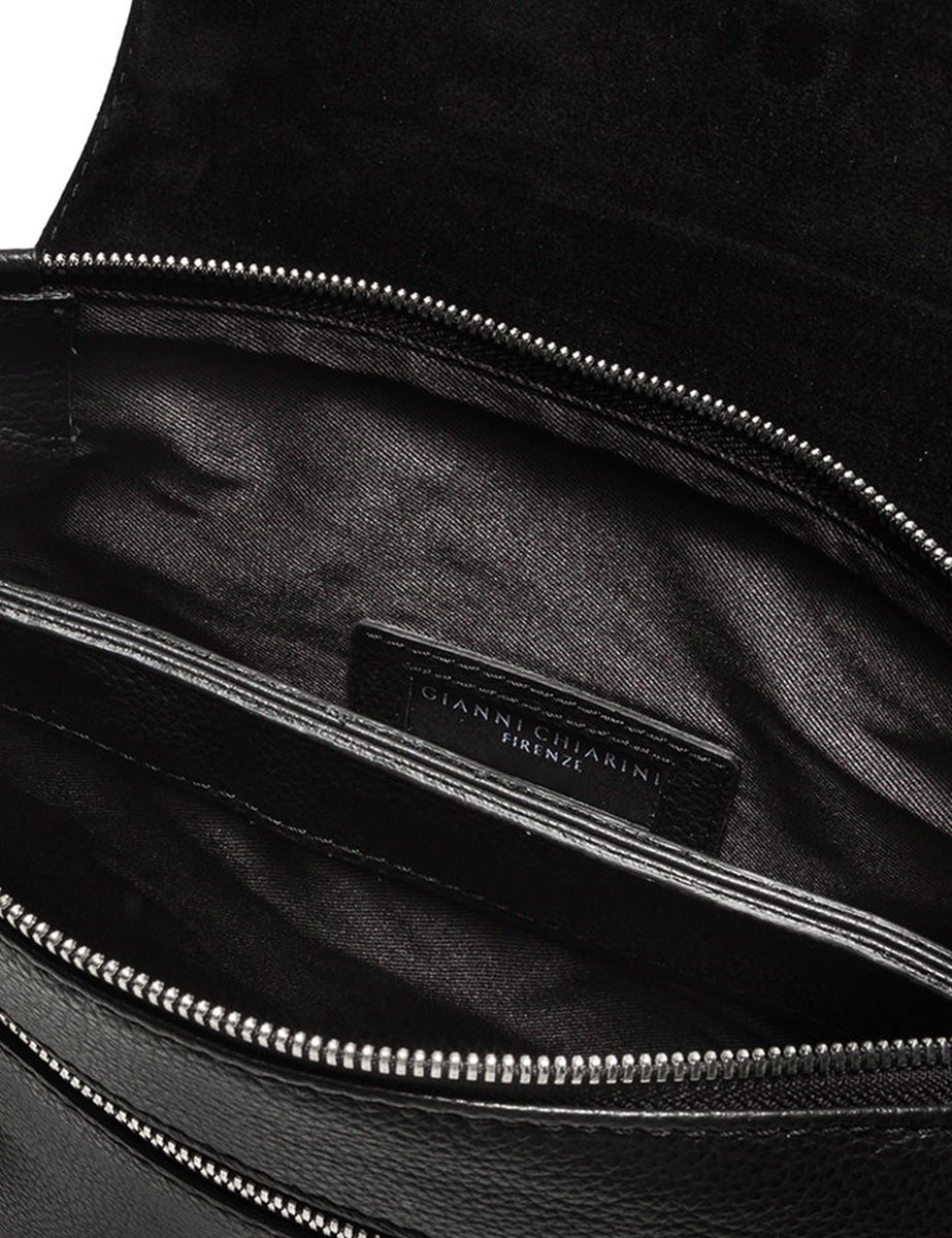 borsa pelle three nero - gianni chiarini - clutch