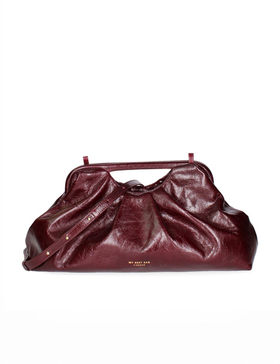 borsa pieghe manico rigido pelle ruby - my best bag - clutch