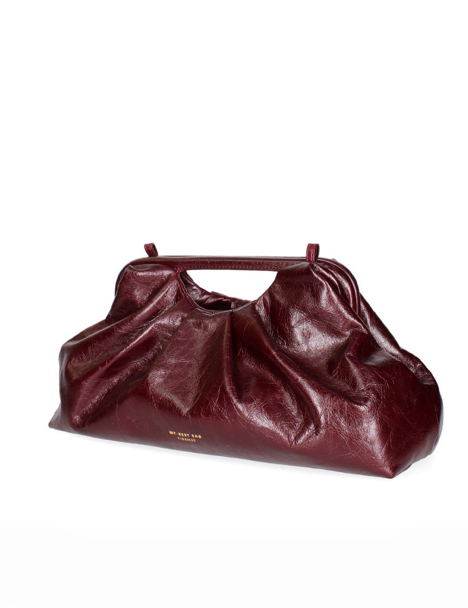 borsa pieghe manico rigido pelle ruby - my best bag - clutch