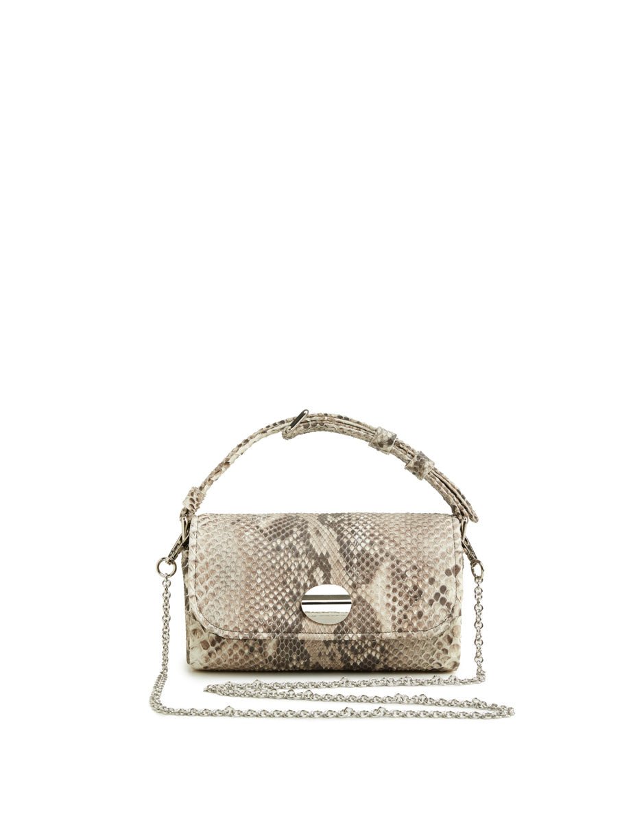 borsa pitone interno camoscio roccia - unica bag lab - clutch