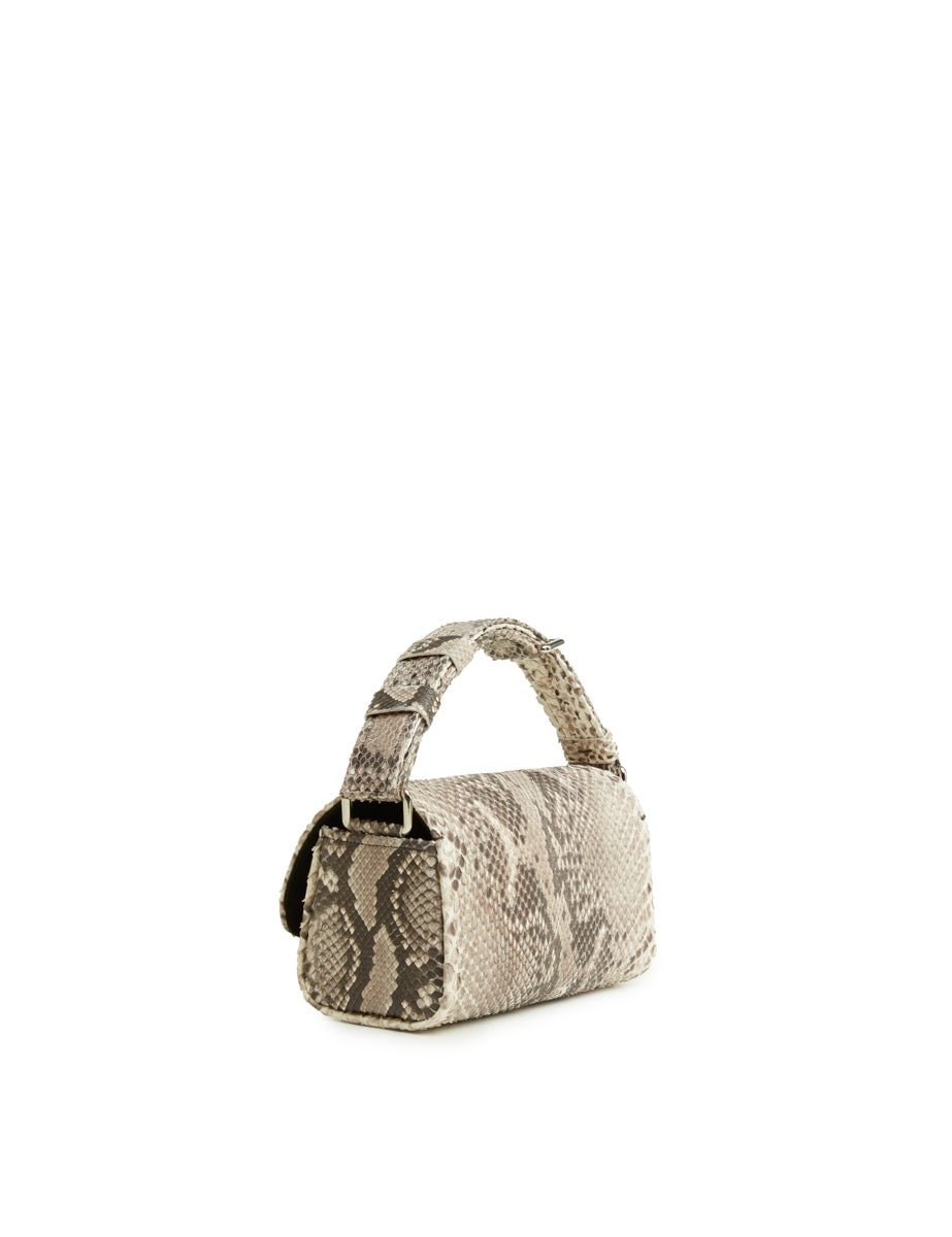 borsa pitone interno camoscio roccia - unica bag lab - clutch