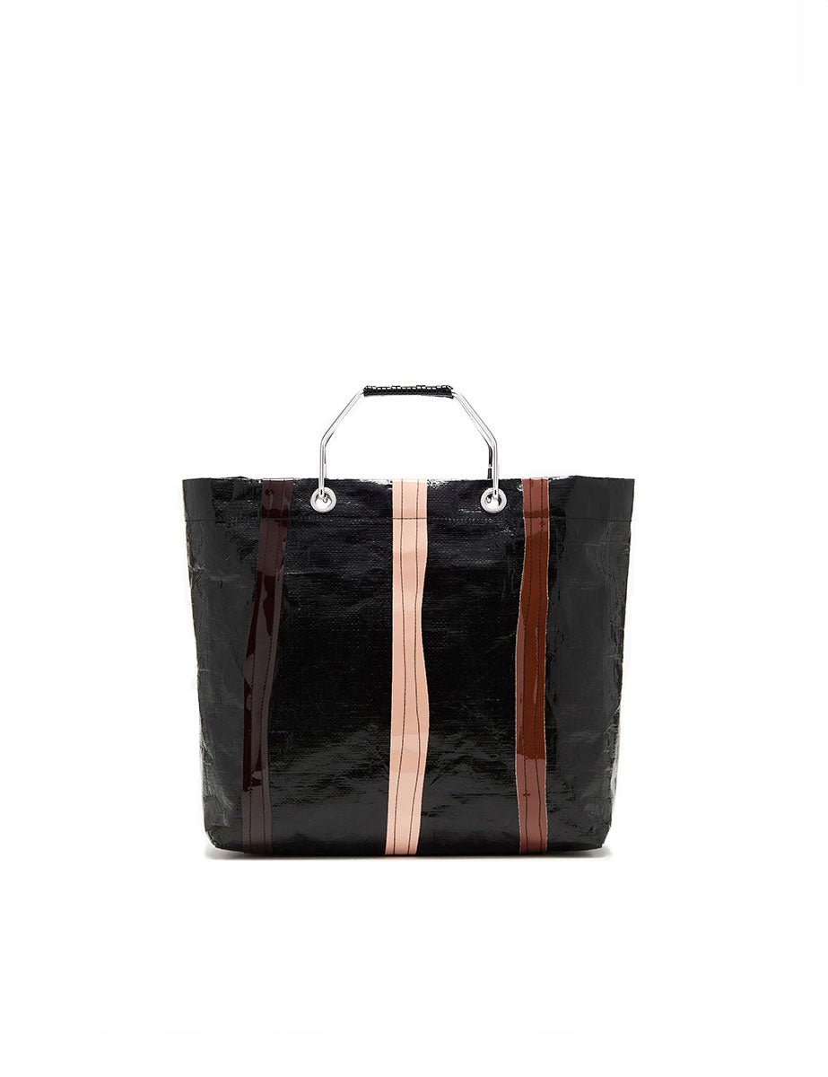 borsa shopper grande rosa marrone scuro - plan c - shopper