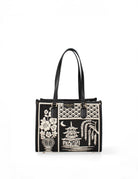 borsa shopper small azulejos black - Frida SRL