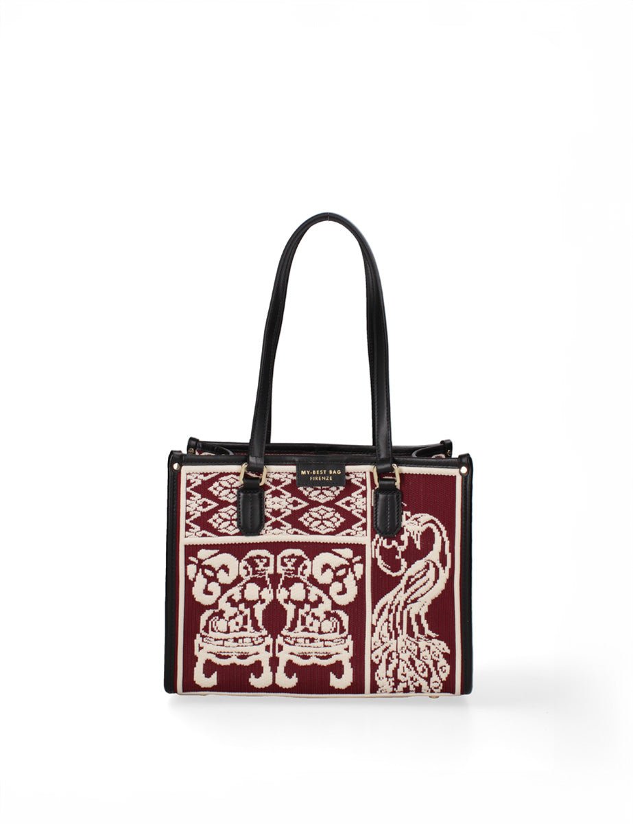 borsa shopper small azulejos bordeaux - Frida SRL