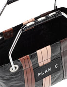 borsa shopper small rosa marrone scuro - plan c - shopper