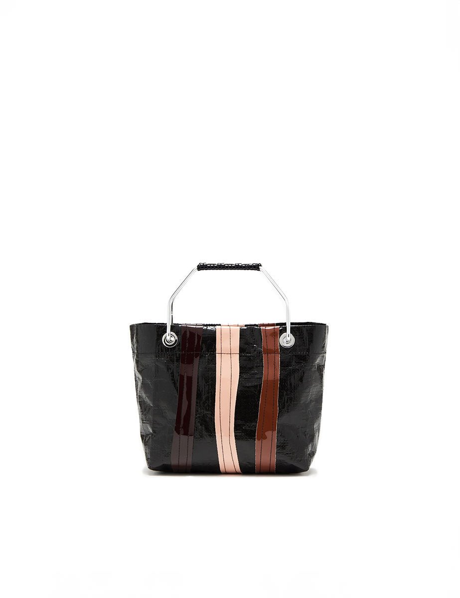 borsa shopper small rosa marrone scuro - plan c - shopper