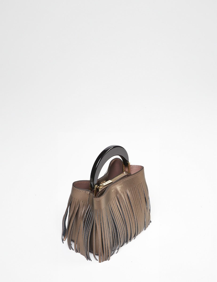 borsa small ingrid frange bronzo - Frida SRL