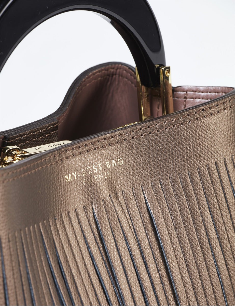 borsa small ingrid frange bronzo - Frida SRL