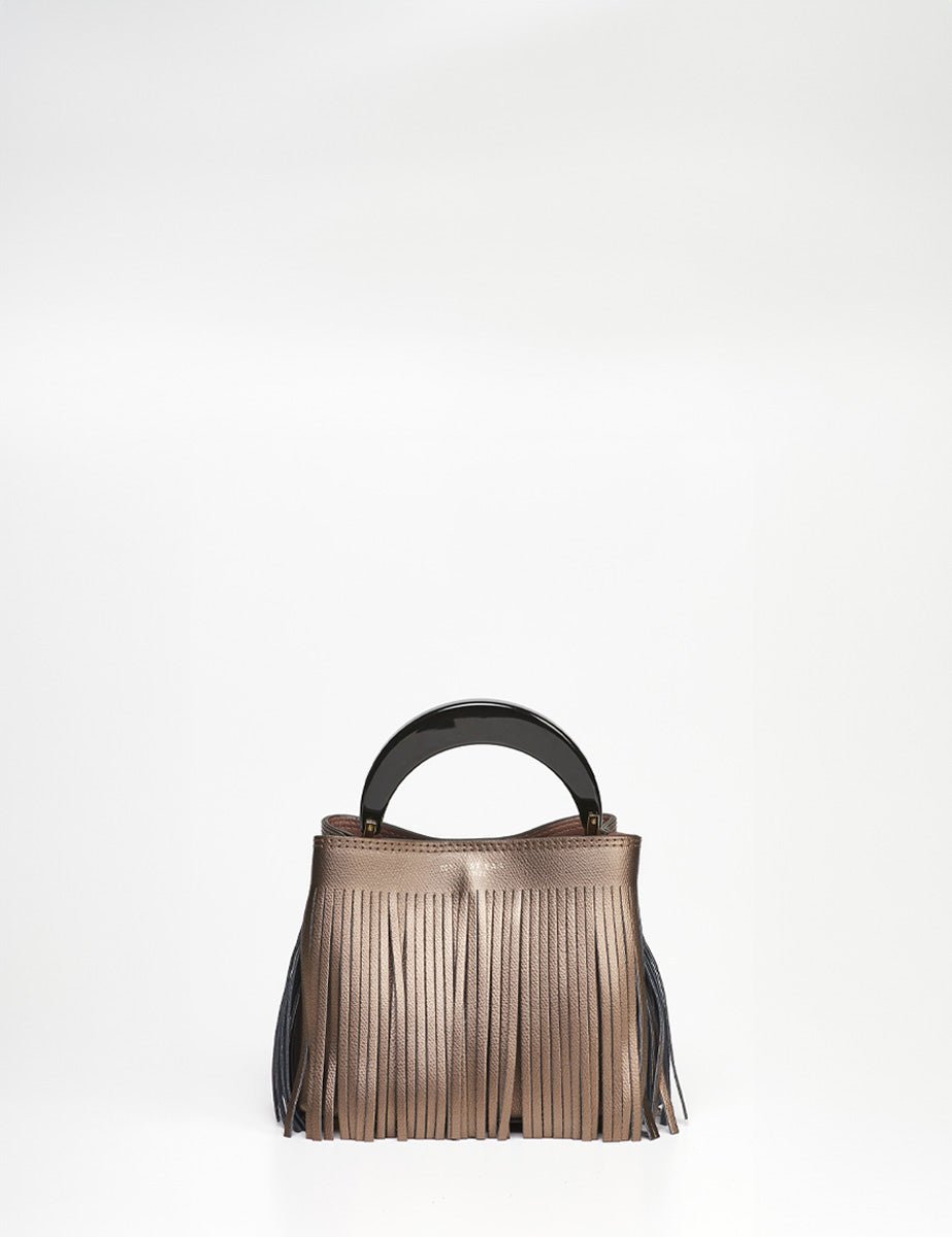 borsa small ingrid frange bronzo - Frida SRL