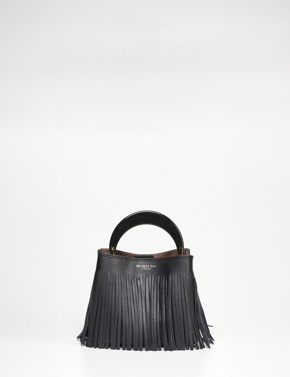 borsa small ingrid frange dark nero - Frida SRL