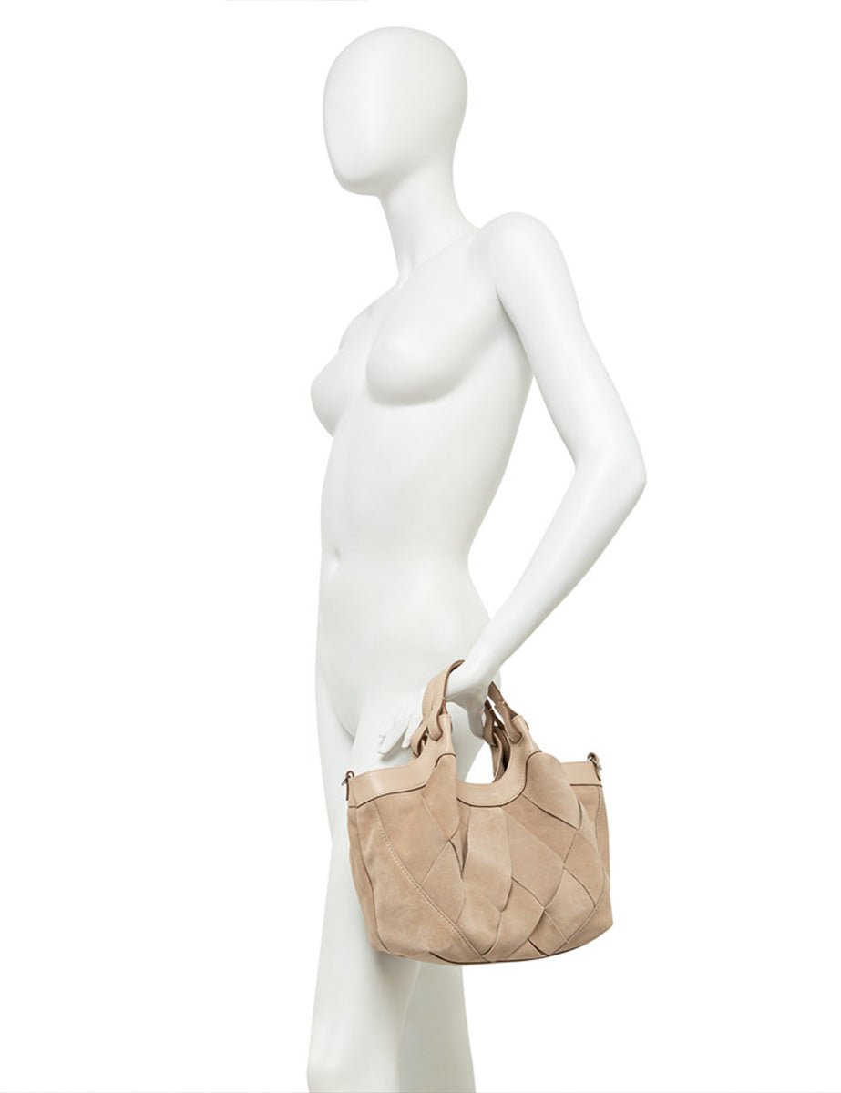 borsa suede dua caramel - gianni chiarini - shopper