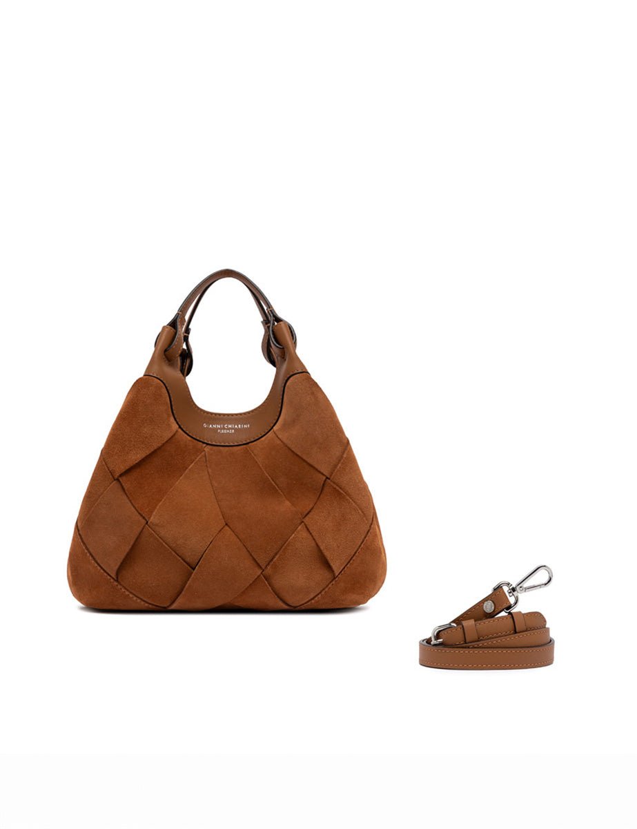 borsa suede dua caramel - gianni chiarini - shopper