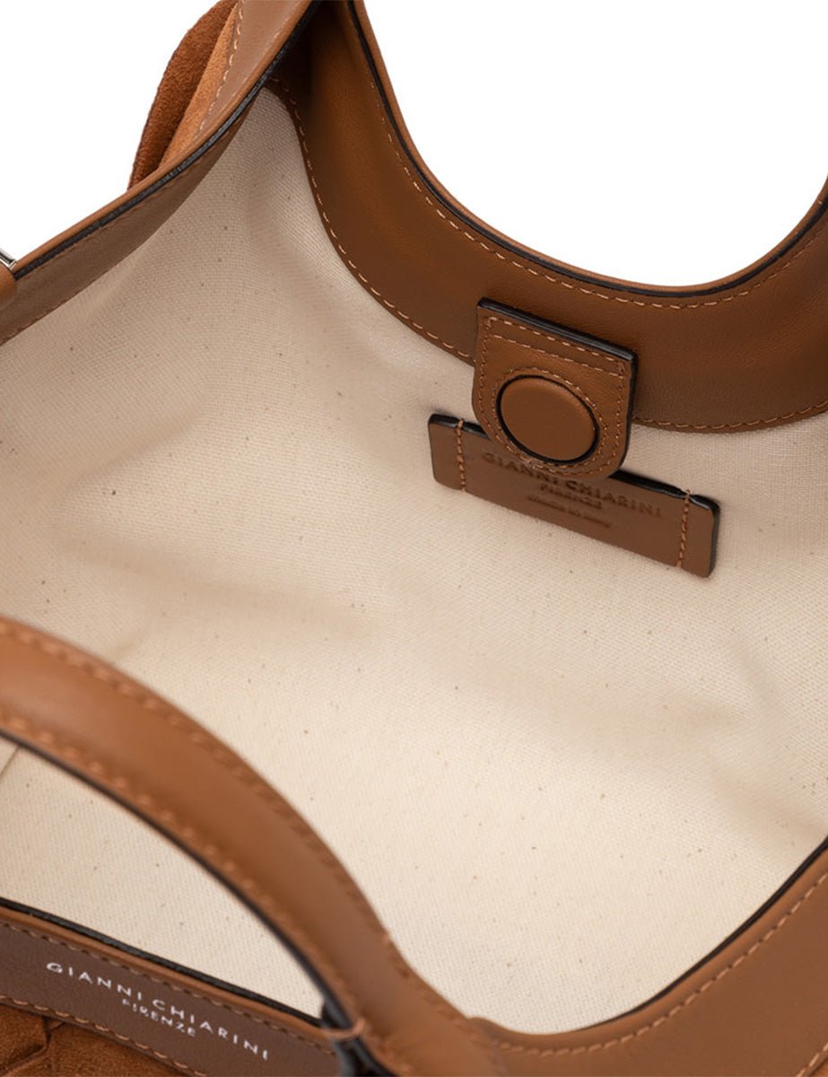borsa suede dua caramel - gianni chiarini - shopper
