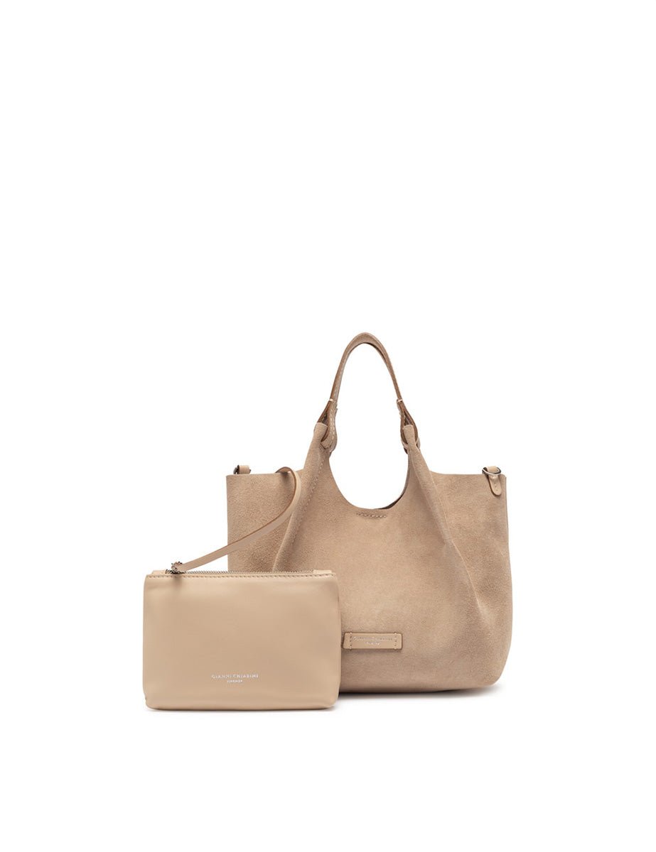 borsa suede dua nude - gianni chiarini - shopper