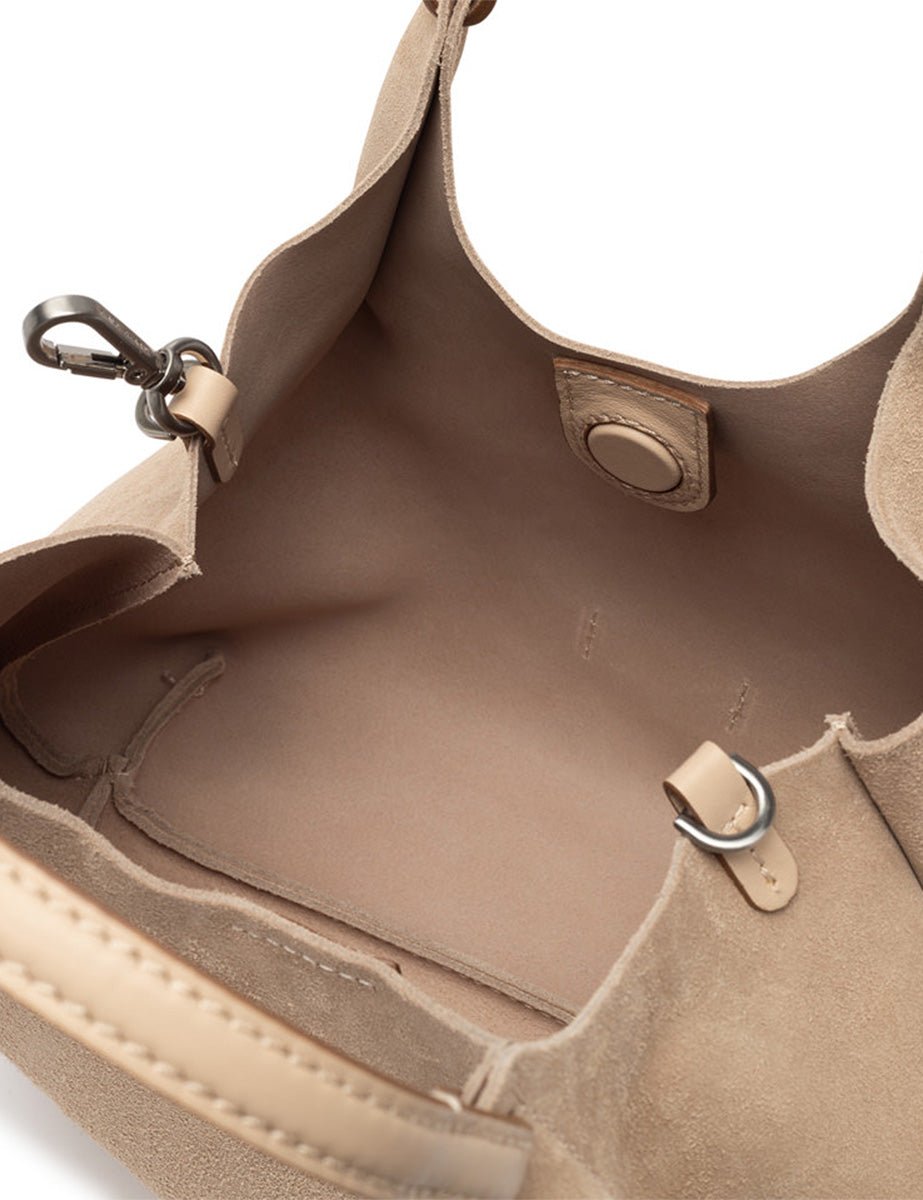 borsa suede dua nude - gianni chiarini - shopper