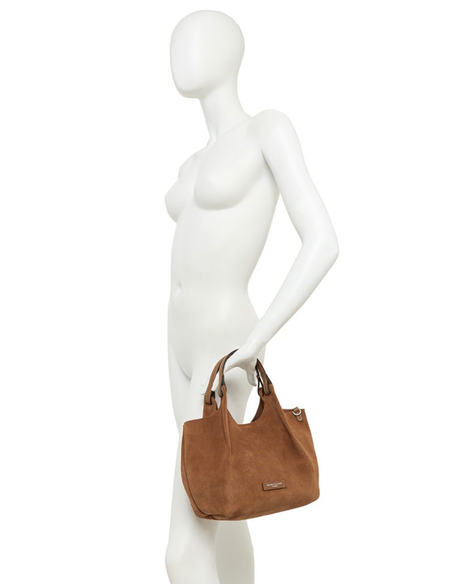 borsa suede dua nude - gianni chiarini - shopper