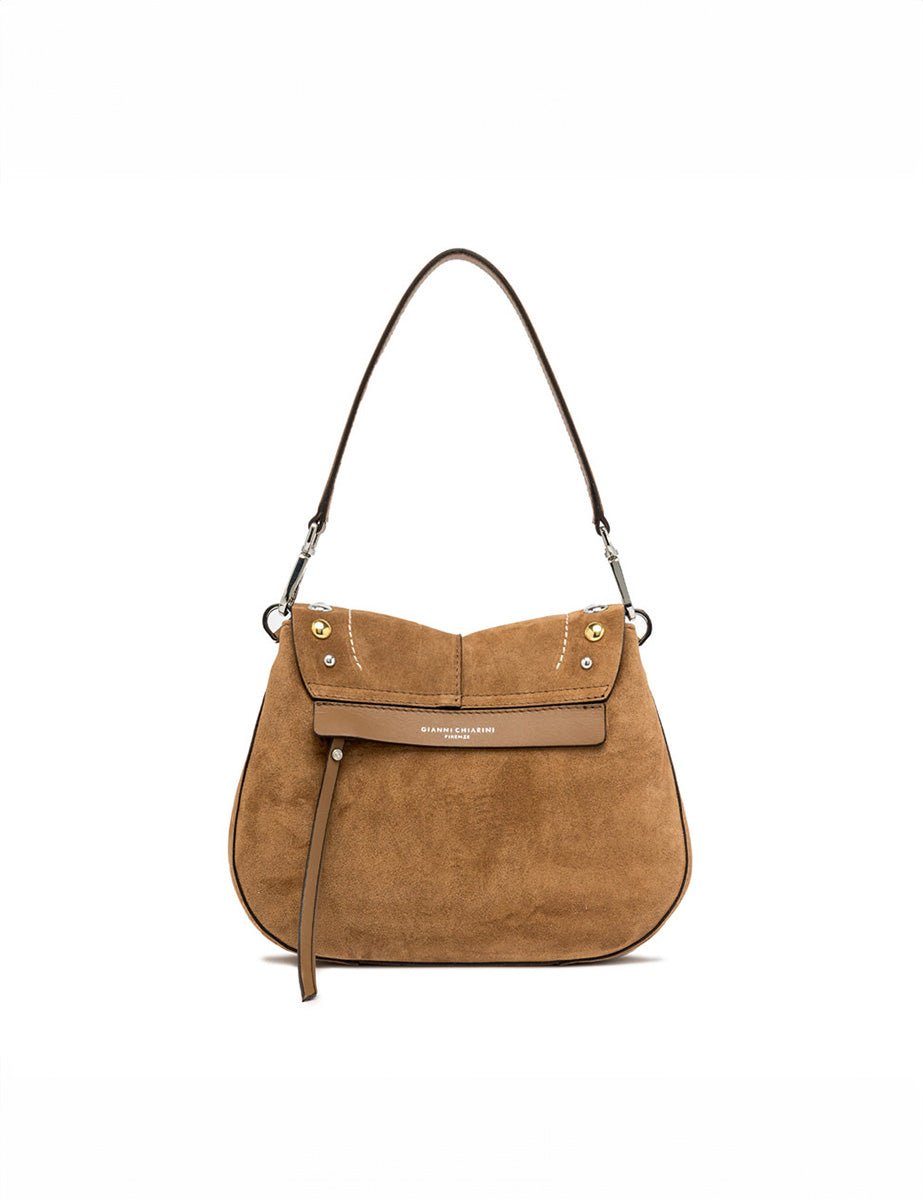 borsa suede helena round studs caramel - gianni chiarini - clutch