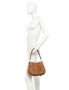 borsa suede helena round studs caramel - gianni chiarini - clutch
