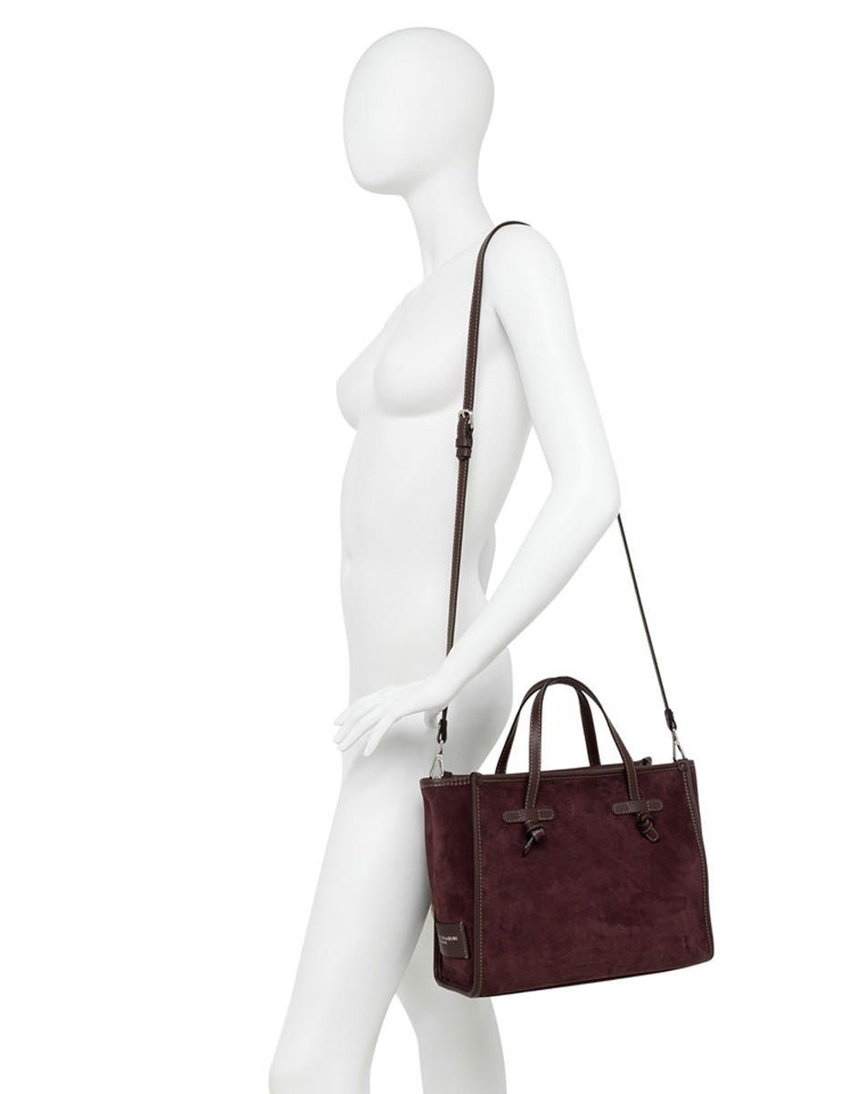 borsa suede marcella amarone - gianni chiarini - shopper