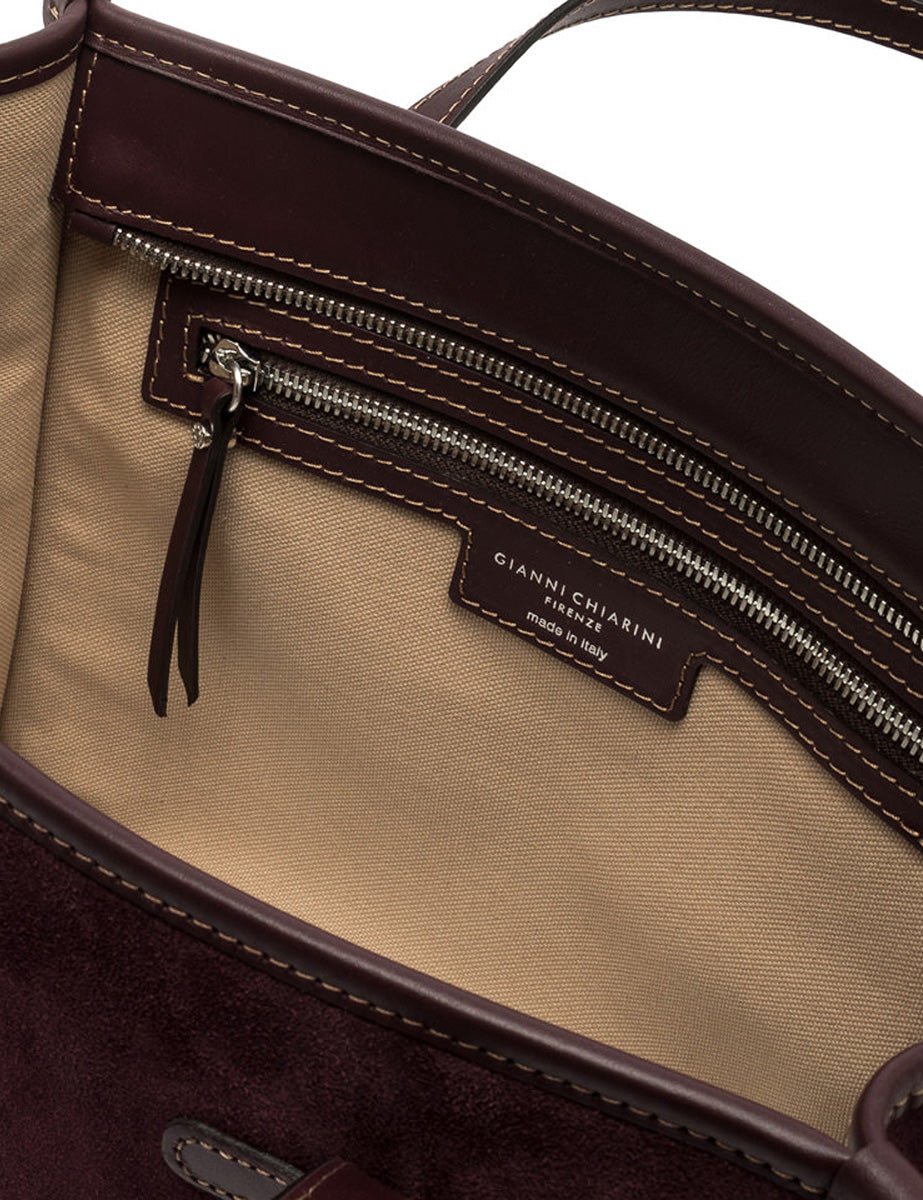borsa suede marcella amarone - gianni chiarini - shopper