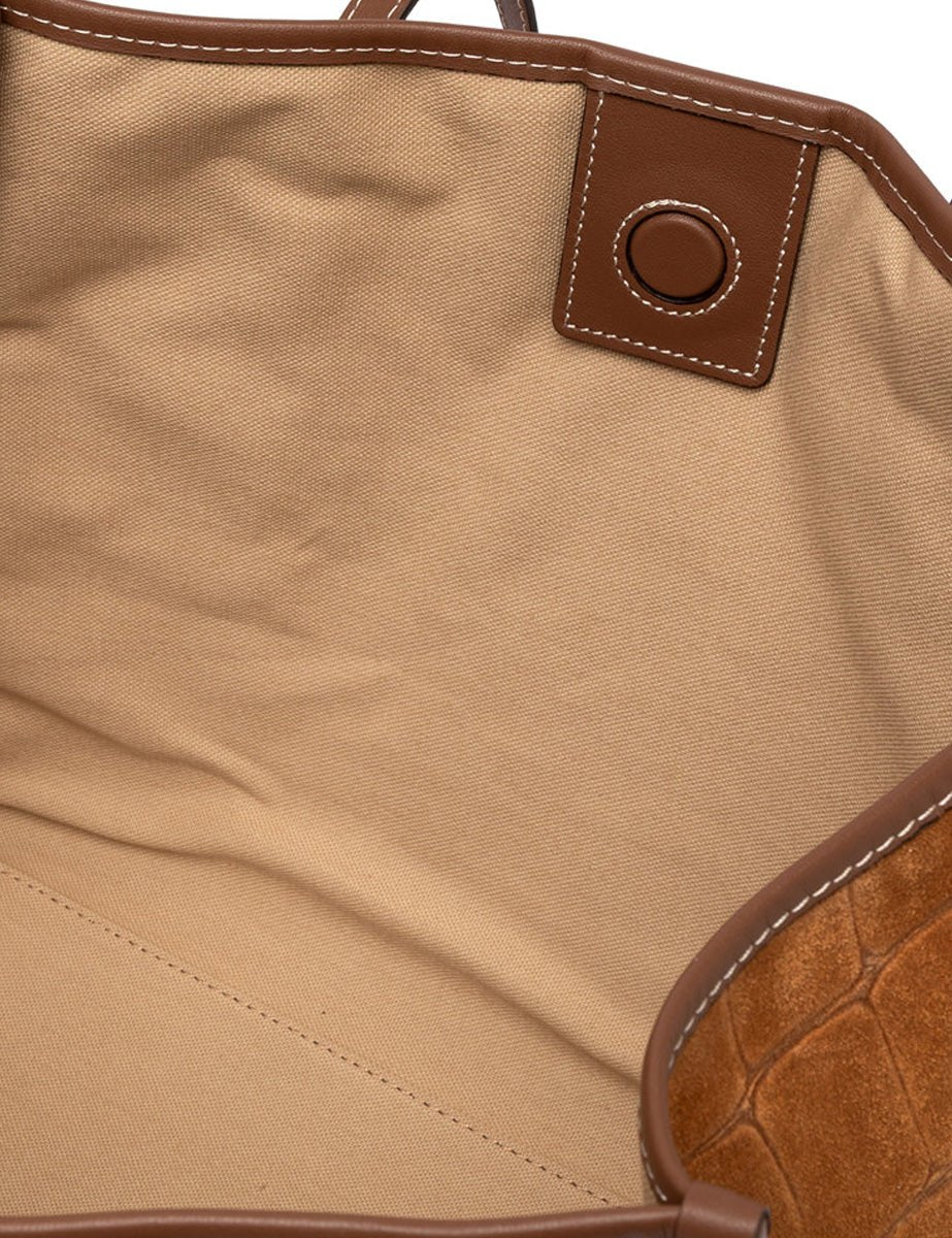 borsa suede marcella cognac - gianni chiarini - shopper
