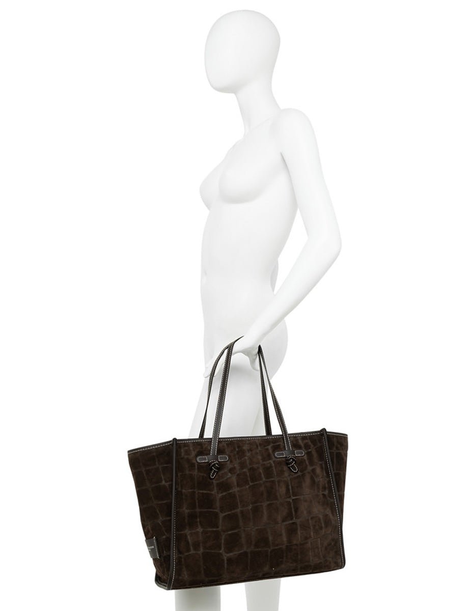 borsa suede marcella cognac - gianni chiarini - shopper