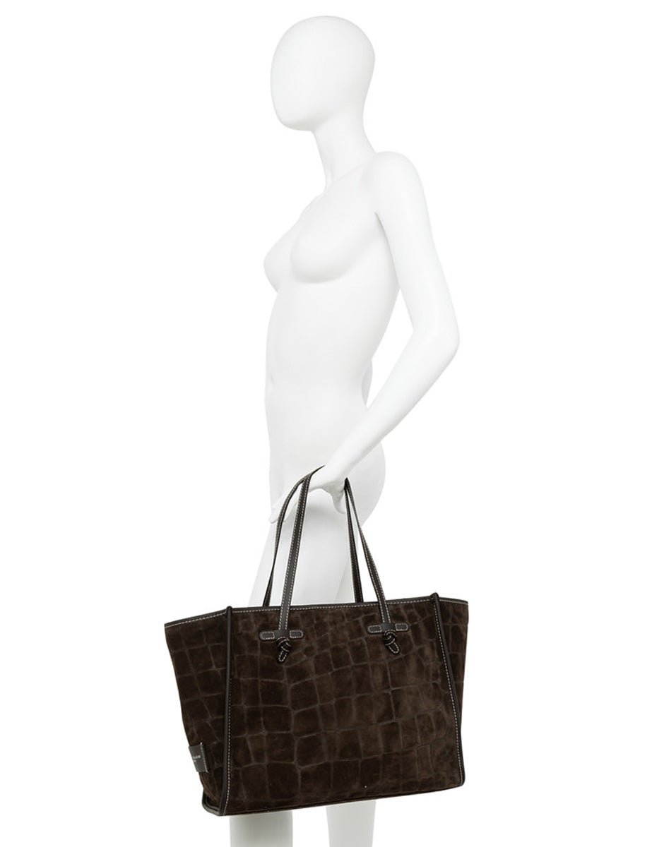 borsa suede marcella espresso - gianni chiarini - shopper