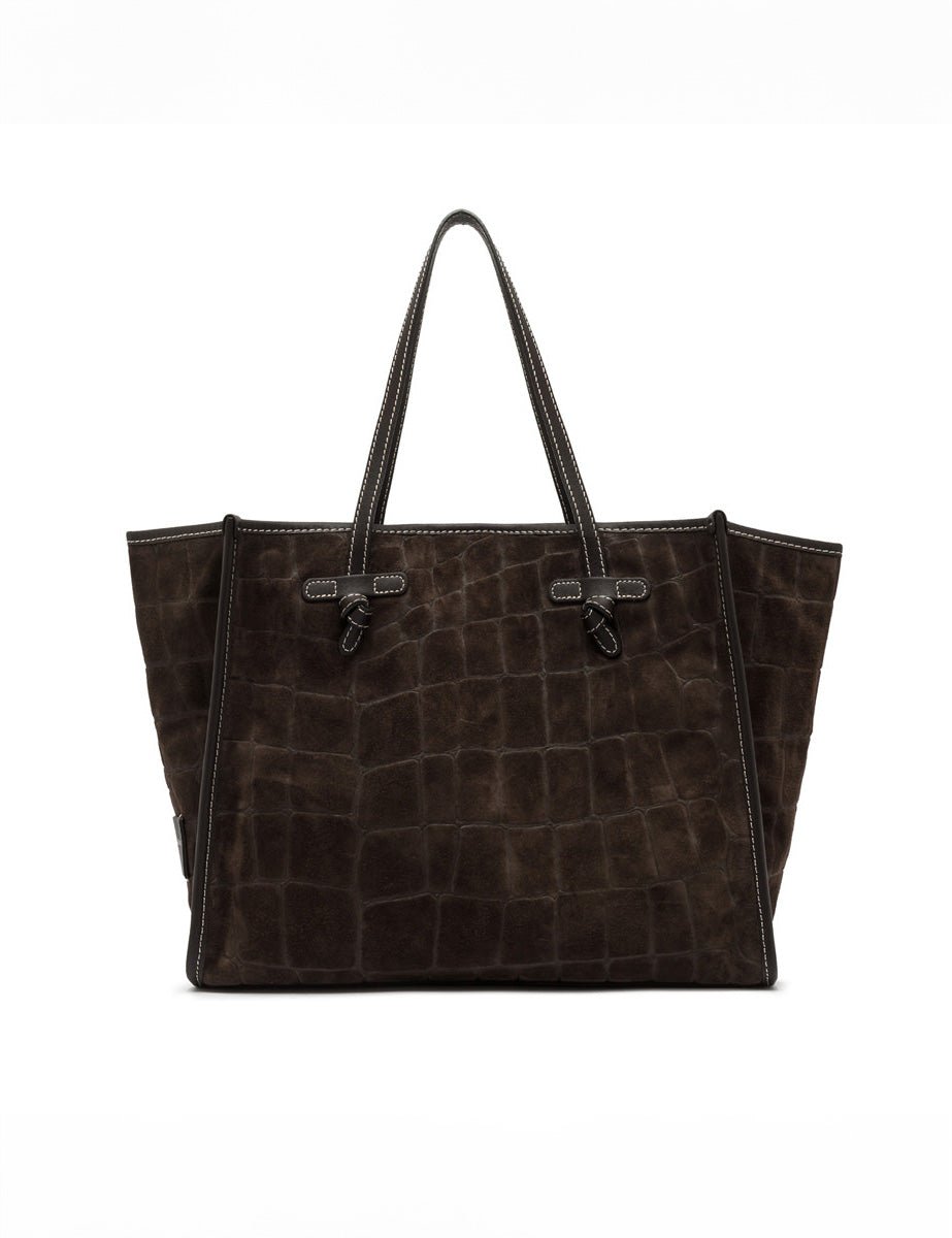 borsa suede marcella espresso - gianni chiarini - shopper