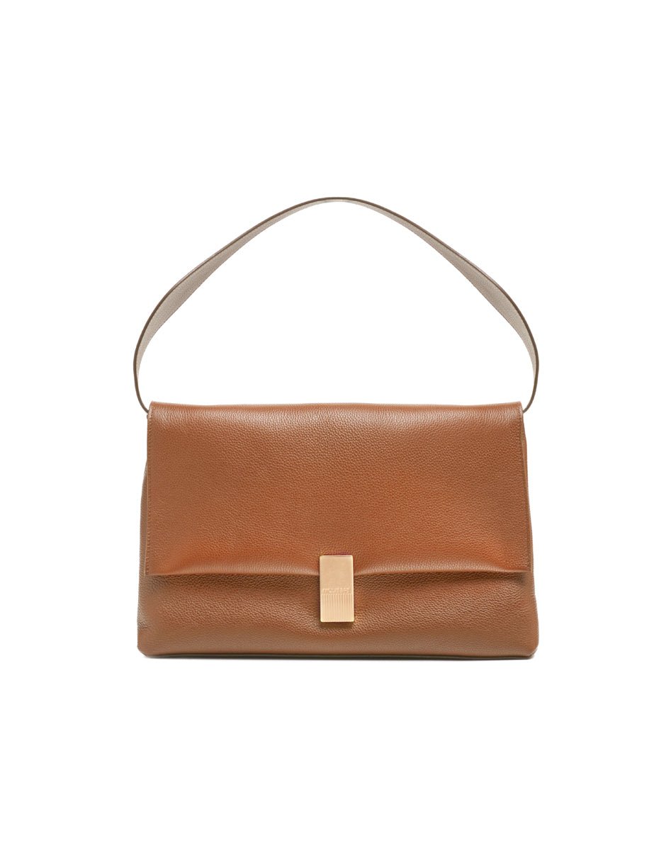 borsa triangolo pelle martellata camel - mouliebre - shopper