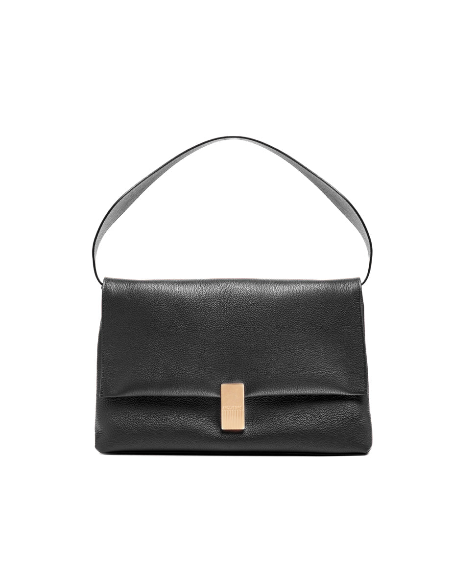 borsa triangolo pelle martellata nero - mouliebre - shopper