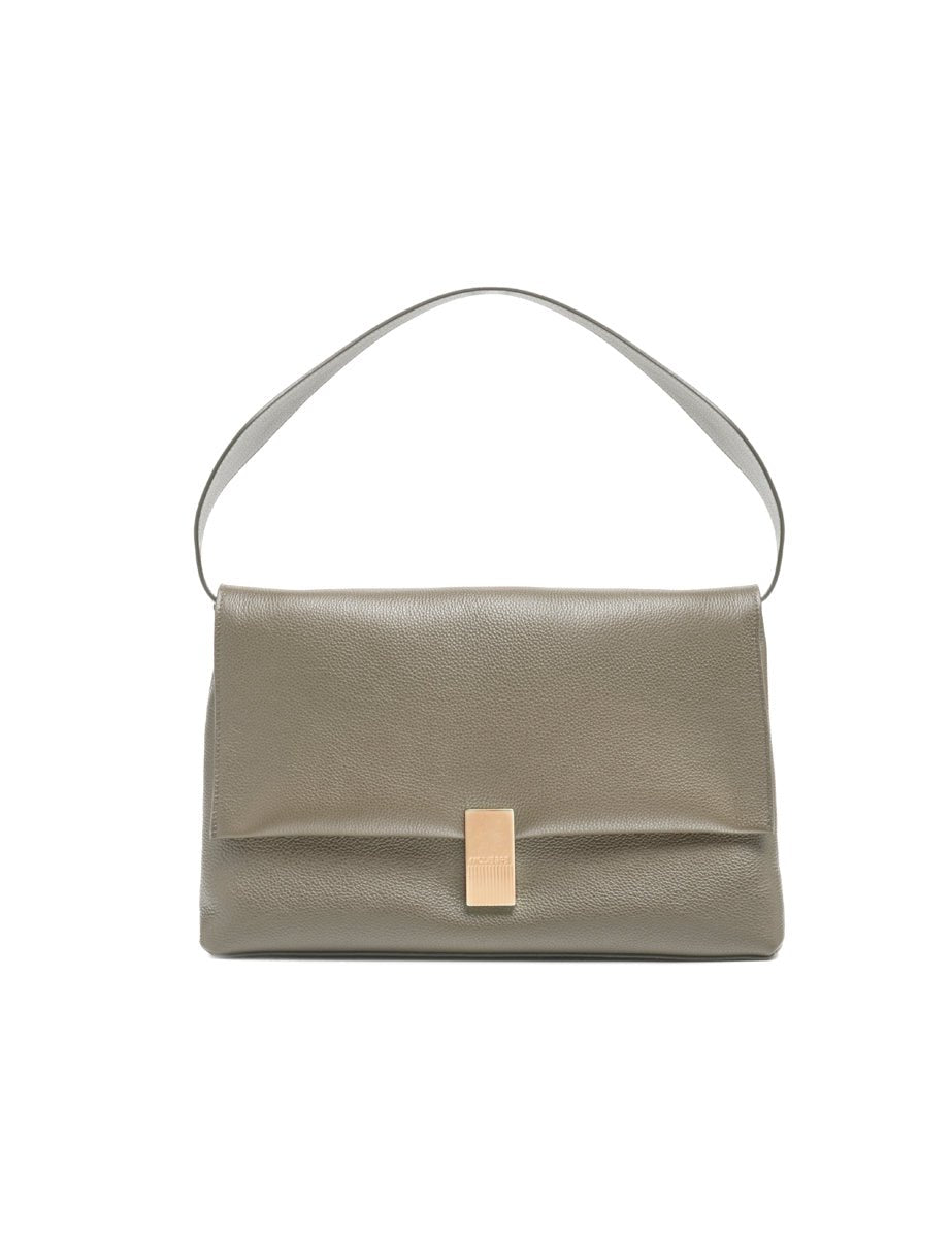 borsa triangolo pelle martellata taupe - mouliebre - shopper