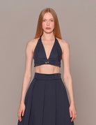 bra top sotto abito blu - vivetta - top