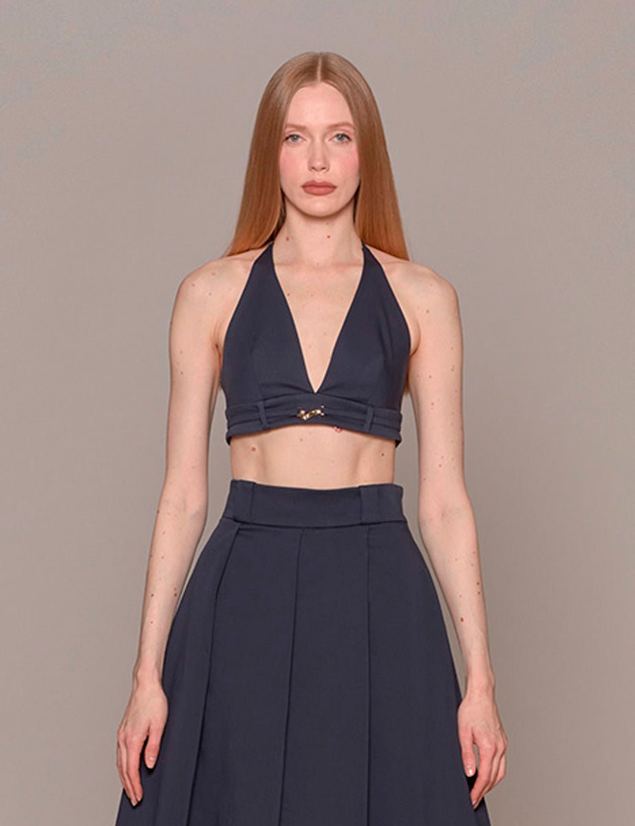 bra top sotto abito blu - vivetta - top