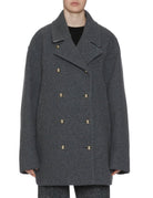 caban doppiopetto grigio melange - n21 alessandro dell'acqua - cappotto