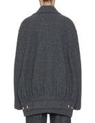 caban doppiopetto grigio melange - n21 alessandro dell'acqua - cappotto