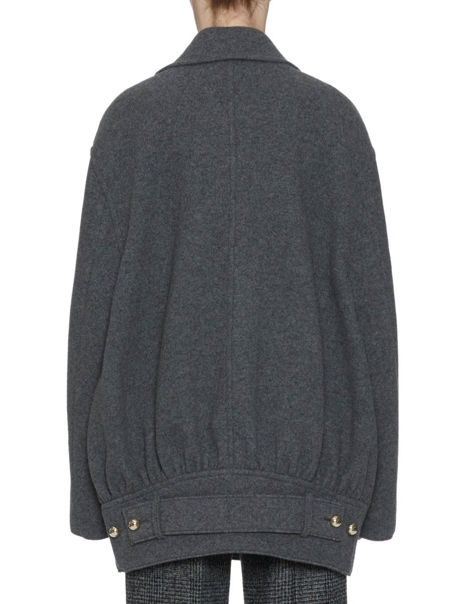 caban doppiopetto grigio melange - n21 alessandro dell'acqua - cappotto